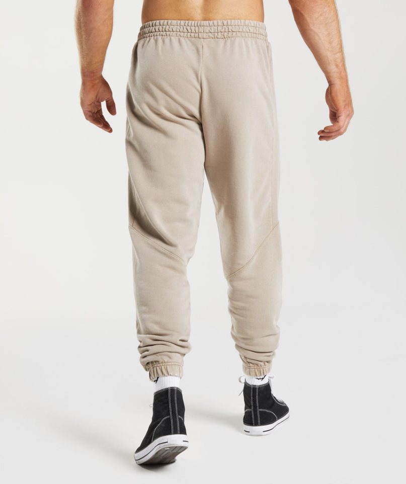 Men's Gymshark Power Washed Jogger Beige | NZ 0WTBIU